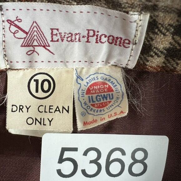 EVAN PICONE Skirt Women 10 Pleated Wool Blend Pockets Zipper Vintage 70's - Picture 3 of 10